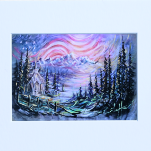 Church Village in Mountains (Flag in Sky)